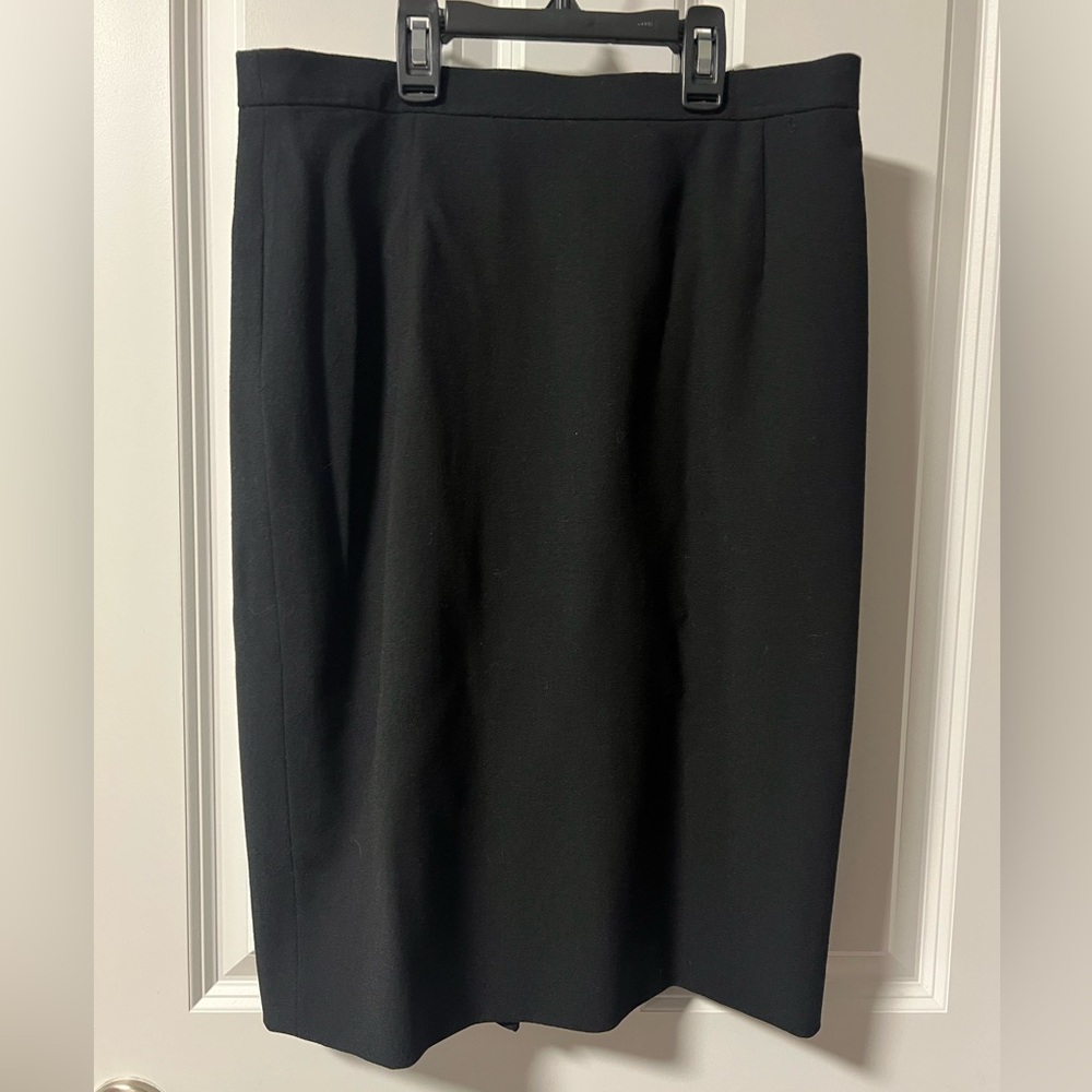 Escada | Black Vintage Wool Pencil Skirt